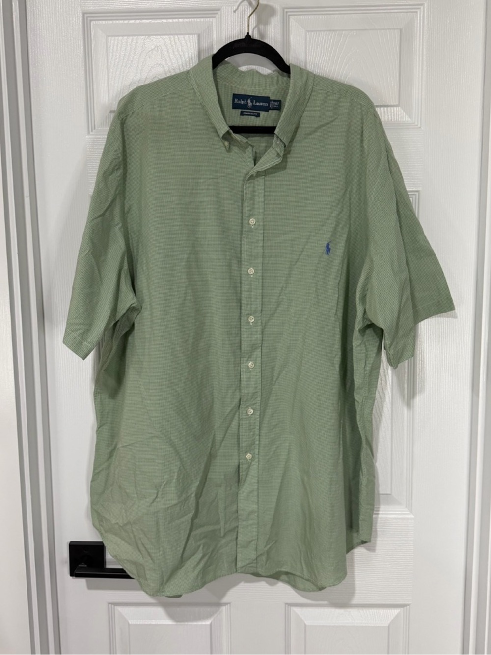 Ralph Lauren Sage Green Short-Sleeve Button-Down Shirt
